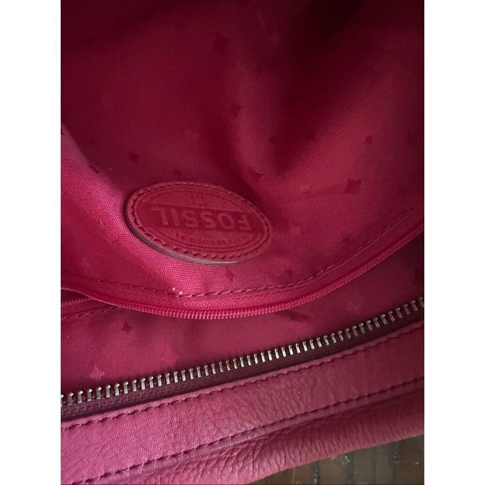 Vintage fossil pink leather satchel tote wallet birds Marlow - Picture 8 of 16